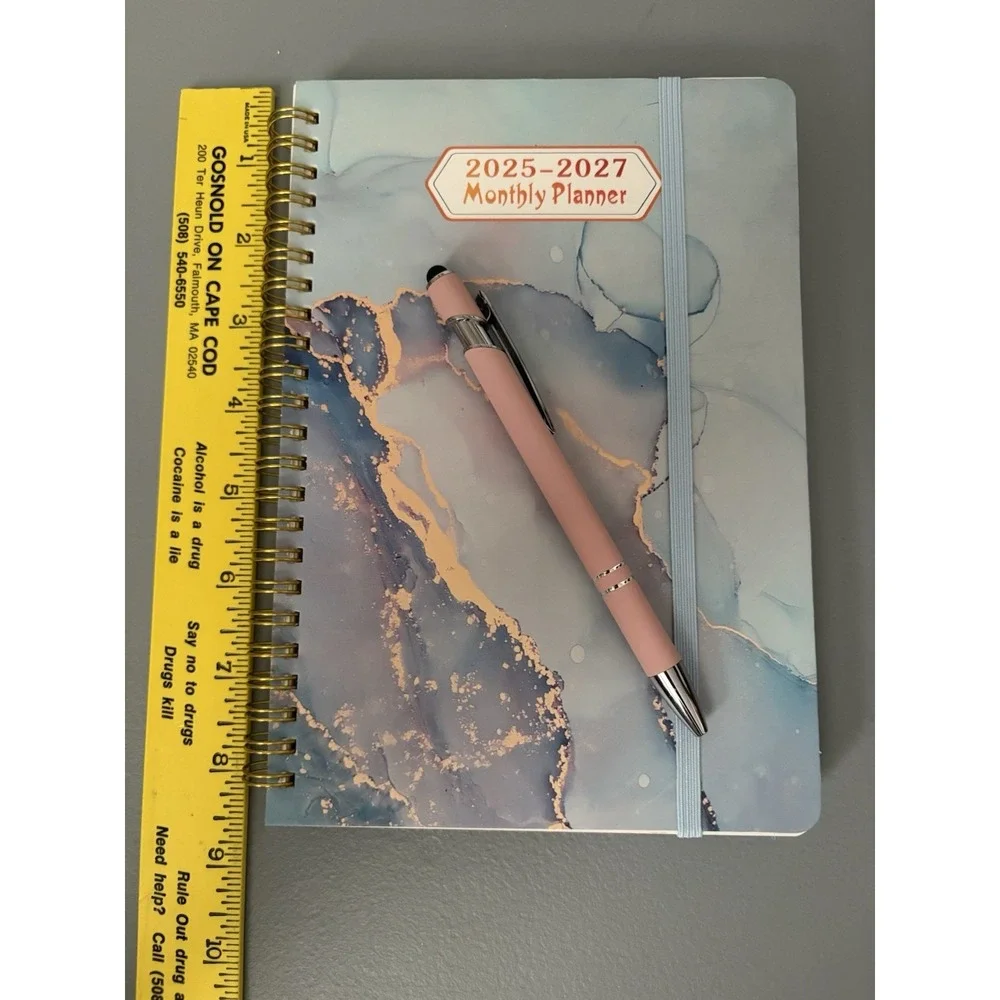 Planner Book 2025-2027‎ abstract cover weekly  planner calendar with pen